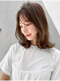 薄めバングモテ髪エアリーカール小顔カットナチュラルカール