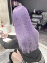 ワンズクロエ 原宿店(ONE's Chloe) くびれヘアアプリコットオレンジハイライトカラーブルーカラー