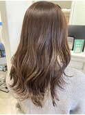 明るくても柔らかみのあるウォームベージュカラー赤羽美容室