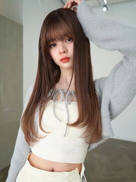 アンジェリカ 鹿児島中央タワー店(ANGELICA) ANGELICA 縮毛矯正 内巻きストレート まろやかブラウンカラー