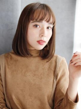 ヘアメイク ナル(hair make nalu) 重めショートバングのワンカールボブ