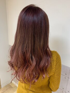 ヘアデザイン ディクト(hair design D.c.t) やわらかピンクグラデーション