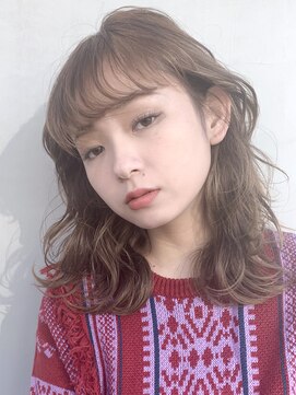 アルバム 銀座(ALBUM GINZA) ゆるウエーブ_アッシュブラウンネオウルフ外ハネボブ_27129