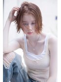 ACE横浜大人ハイトーンオレンジ×外はねボブ