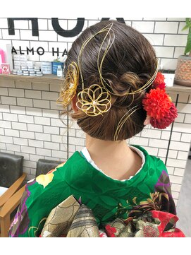 アルモ ヘア フア 東静岡(ALMO hair HUA) 2022年成人式☆ネープシニヨン