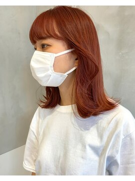 ガリカ 横浜(Gallica) 【minami】艶髪オレンジベージュ/顔まわりレイヤー/ブリーチなし
