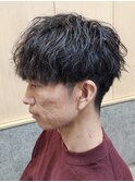 波巻きスパイラルパーマツイストスパイラルパーマメンズマッシュ
