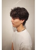 韓国ヘアカルマパーマカルマバングセンターパートウルフ