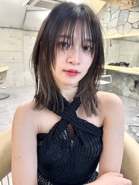 サイン 渋谷(SIGN) 韓国ヘアーハッシュカットレイヤーカットグレージュブリーチ無し