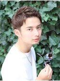 メンズショート　アップバング