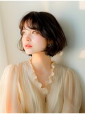 小顔ボブルフネビージュ30代40代ショート12