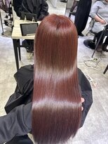 アンダーバーホワイト 天王寺阿倍野店(_WHITE)&nbsp;ブリーチ無し、ダブルカラー、ワインレッド