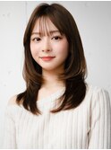 ☆レイヤーカット毛先ワンカールくせ毛風カール薄めバングデジパ