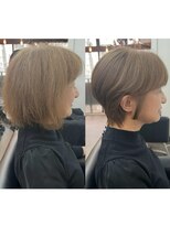 ゲイン(Gain)&nbsp;ショートカット白髪ぼかしダブルカラーハイライトレイヤーカット