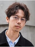 メンズパーマルーズパーマシャドウパーマセンターパート緩め