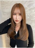 ♪オリーブベージュ/レイヤーカット/顔周りレイヤー/シースルー