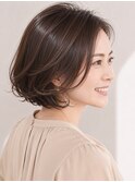 ◆小顔ゆるふわボブ【グレージュデザインカラー】ハッシュカット