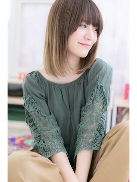 ミック ヘアアンドビューティー 大山店(miq Hair&Beauty) 前下がり×グラデカラーの小顔ミディb