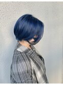 ダブルカラー/ネイビーブルー/ハイトーンカラー/髪質改善