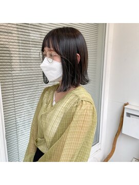 ミント(mint) 切りっぱなしボブ/ボブ/外ハネボブ/オン眉/前髪カット/グレー