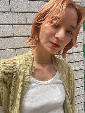 ロンドプランタン 恵比寿(Lond Printemps) 切りっぱなしボブ×オレンジカラーでお洒落カジュアル