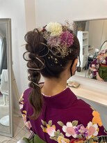 シュエット(Chouette)&nbsp;卒業式/ポニーテールアレンジ/水引き/金箔