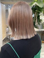 サンク 原宿 表参道(cinq) ミルクティーピンクベージュカラーブリーチカラーハイトーン原宿