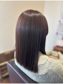 切りっぱなし透明感ニュアンスカラー髪質改善ストレートヘア