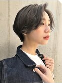 センターパート ハンサムショート シルキーカラー