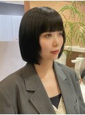 ミニウルフ顔周りレイヤーカット前髪カット韓国ボブ表参道原宿