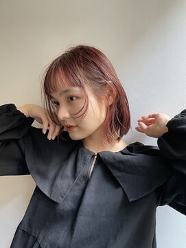 エイチ(811) ホワイトグレージュミニウルフデジタルパーマチェリーブラウン