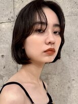 アンガーデン(Une GARDEN)&nbsp;韓国ボブ　長め前髪　切りっぱなしボブ　暗髪