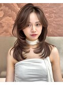 暗めカラー/韓国レイヤー/マロンベージュ/くすみベージュ/池袋