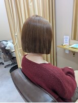 ムード(mood) ブリーチ縮毛矯正/髪質改善トリートメント/ボブ/ベールベージュ