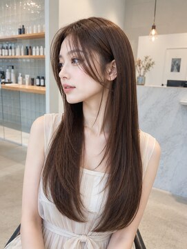 バグズ ヘアデザイン 桔梗が丘店(Baguz HAIR DESIGN) 美髪ストレート韓国風レイヤーロングシースルーバング