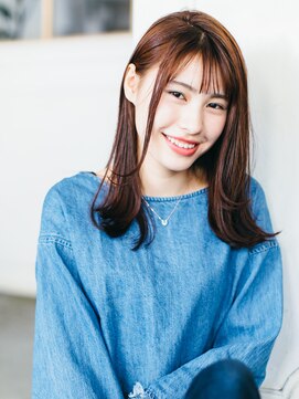 テラス 銀座(terrace) ブラウンベージュ×ツヤはねミディ