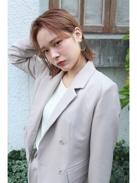 ティメレ 神戸三宮(Timere) 耳かけタイトボブ×柔らかココアブラウン【Timere神戸三宮】