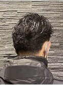 ツーブロックビジネスショートフェードパーマコンマヘア