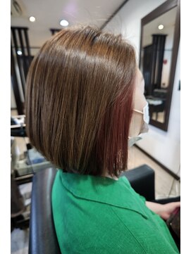 エスマイル(S mile) ◎ショートボブ×インナーカラー（ブリーチ有）◎