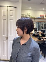 ロンド パルティール 大宮(Lond partir)&nbsp;斜めバンググレージュカラーシルキーべジュマッシュパーマ