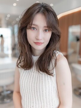 オースティン 流山おおたかの森(AUSTIN) 大人かわいい前髪セシルカットココアブラウンフリンジウェーブ