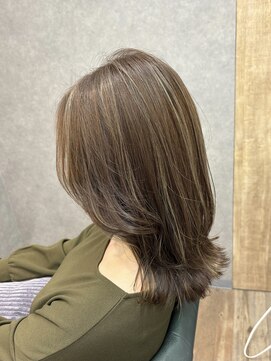 リベストバイジェービー 稲毛(li best. byjb) デザインカラー/レイヤーカット/ウェットヘア/オリーブベージュ