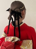 シーン(SCENE)&nbsp;成人式セット　ツインお団子　リボンアレンジ【天神/今泉】