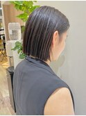 ミニボブ*切りっぱなしボブ*ハイライト*白髪ぼかし*髪質改善