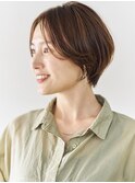 30代　40代　50代　耳掛けショート　前髪長めショート　小顔