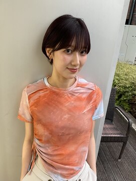 エアー 青山(AIR) 前髪あり耳掛け丸みボブコンパクトショート20代30代40代50代