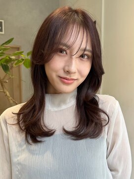 ノイ 銀座(noi) 顔周りレイヤーカットくびれヘアミルクティーベージュカラー