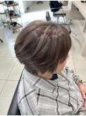 白髪ぼかしハイライト髪質改善カラーくびれショート