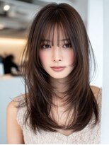 ダル 渋谷/表参道(DAL.)&nbsp;ハッシュカットバタフライカットダークブラウンカーテンバング