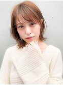 美髪ナチュラルカール前髪ミルクティーブロンド#247g0524